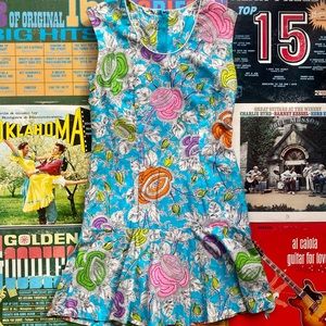 Vintage 1960s Floral Print Dress